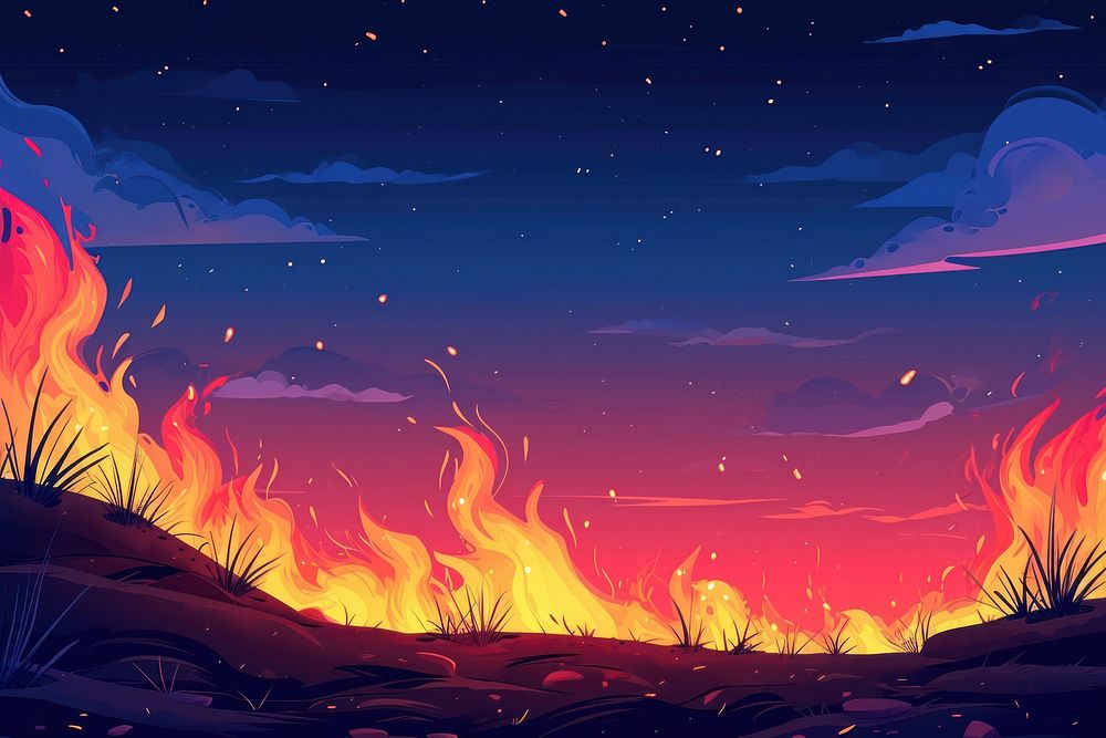 Fire landscape outdoors volcano.