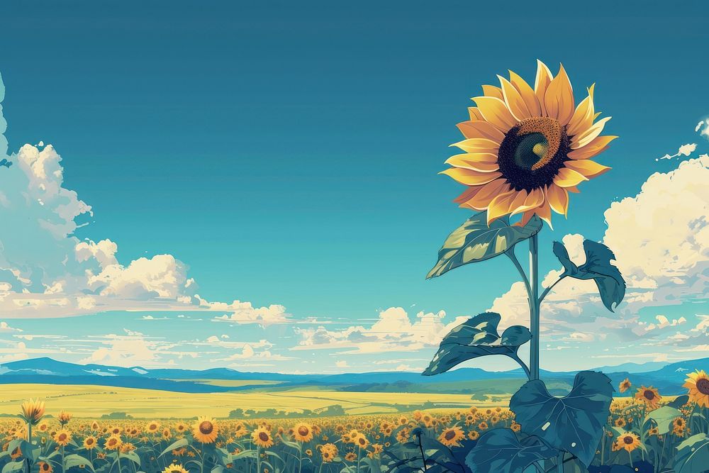 Sunflower landscape outdoors nature.