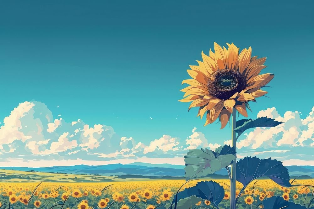 Sunflower landscape outdoors nature.