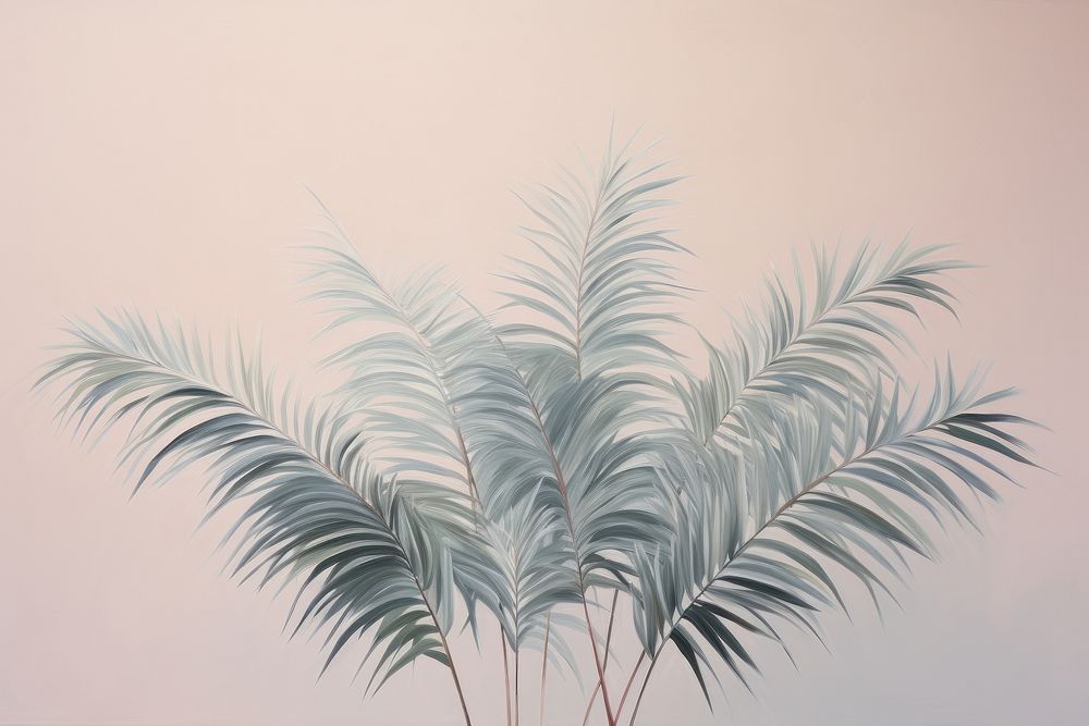  Palm leaves painting nature plant. AI generated Image by rawpixel.