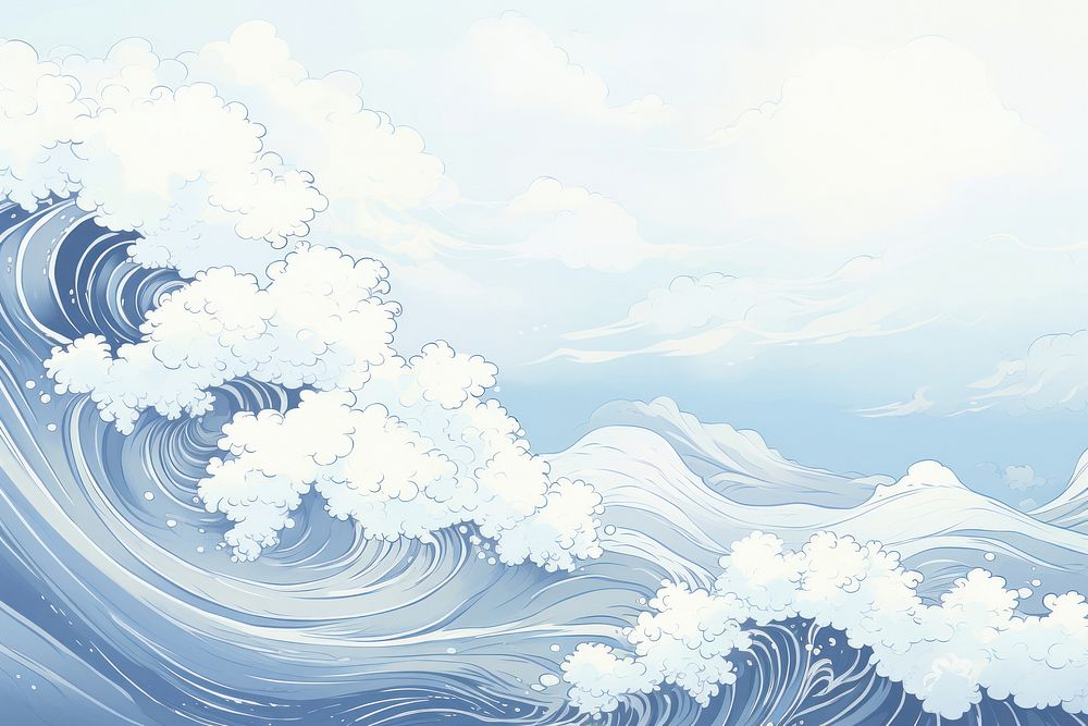 Blue Sea Waves sea backgrounds outdoors.
