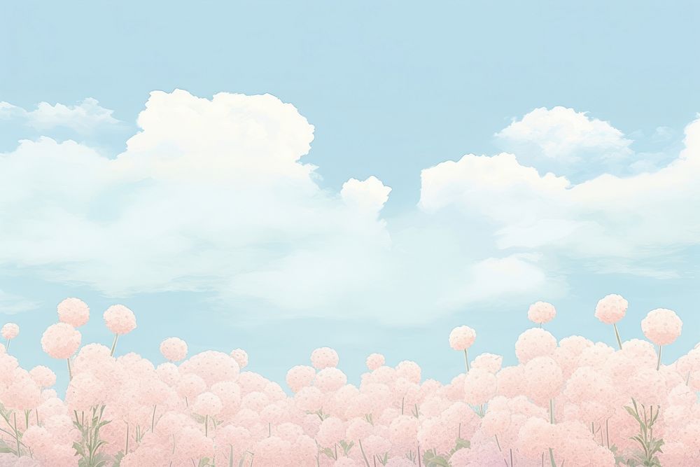  Fluffy pastel flower backgrounds outdoors. AI generated Image by rawpixel.