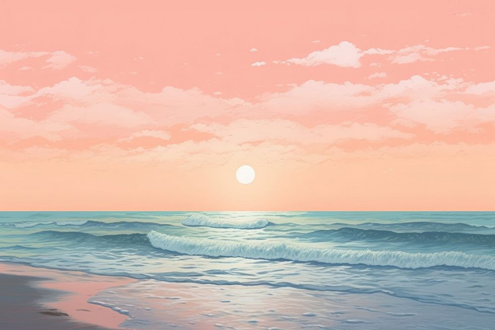  Ocean outdoors horizon nature. AI generated Image by rawpixel.
