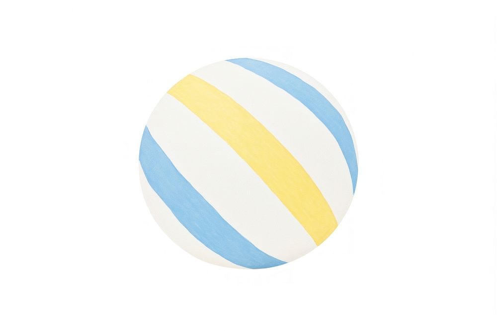 Beach ball egg white background striped.