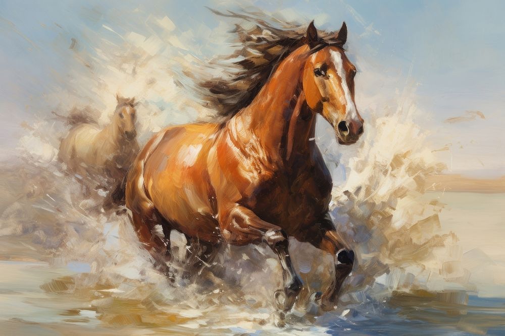 Horse painting stallion animal.