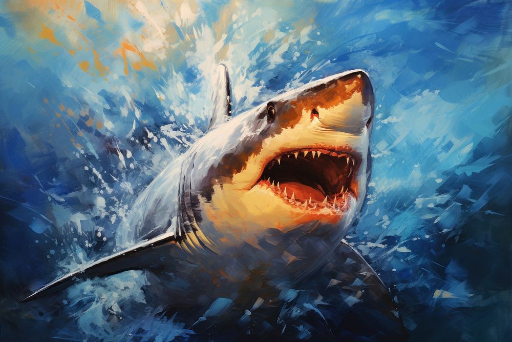 Shark painting animal fish.