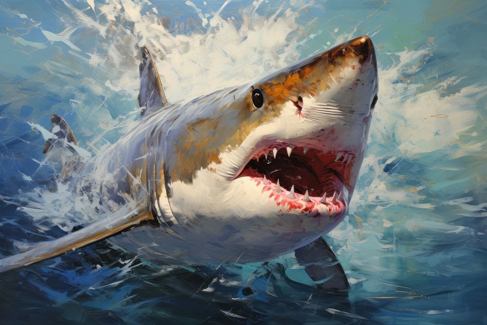 Shark painting animal fish.