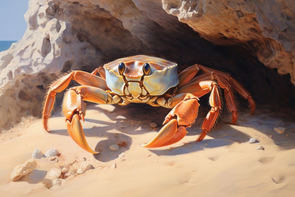 Crab seafood animal beach.