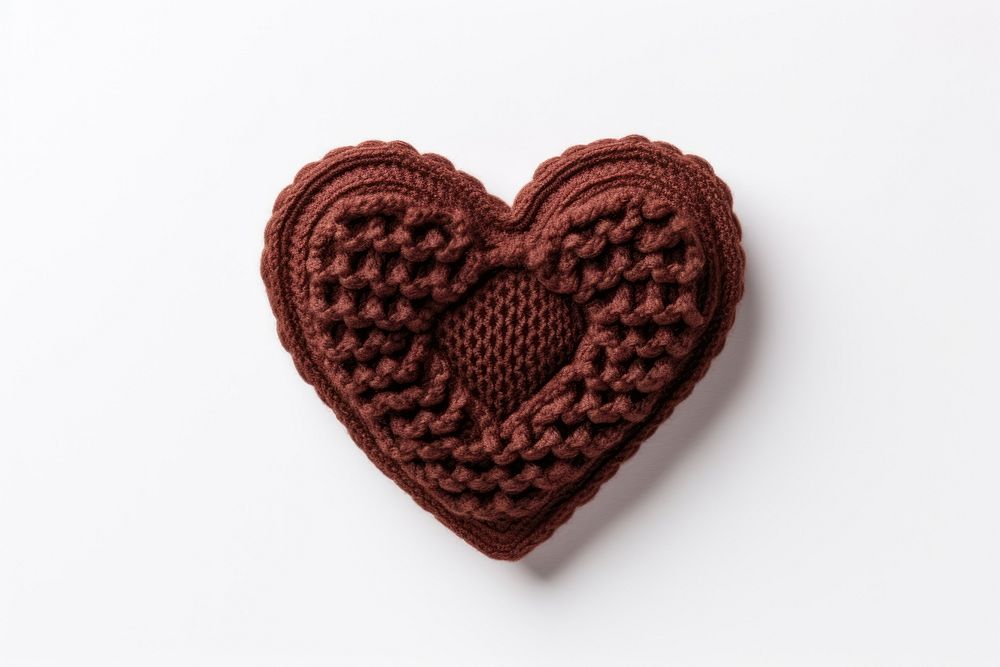 Heart chocolate in embroidery style textile confiture clothing.