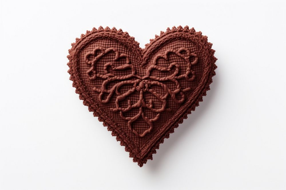 Heart chocolate in embroidery style sachertorte gingerbread celebration.