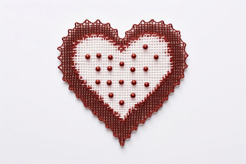 Heart chocolate in embroidery style textile celebration creativity.