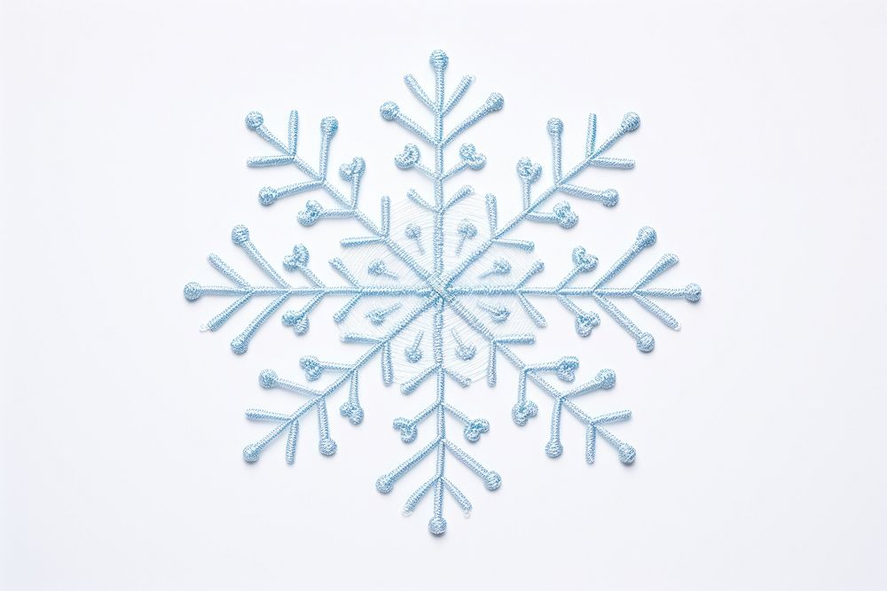 Snowflake in embroidery style white celebration creativity.