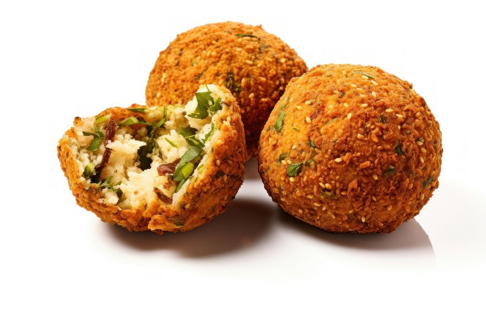 Fritters falafel food white background.