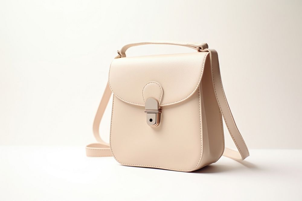 Beige shoulder bag handbag purse white.
