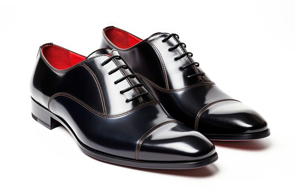 A black British fashion shoes footwear white background shoelace.