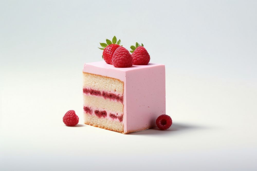 Cake raspberry dessert fruit.