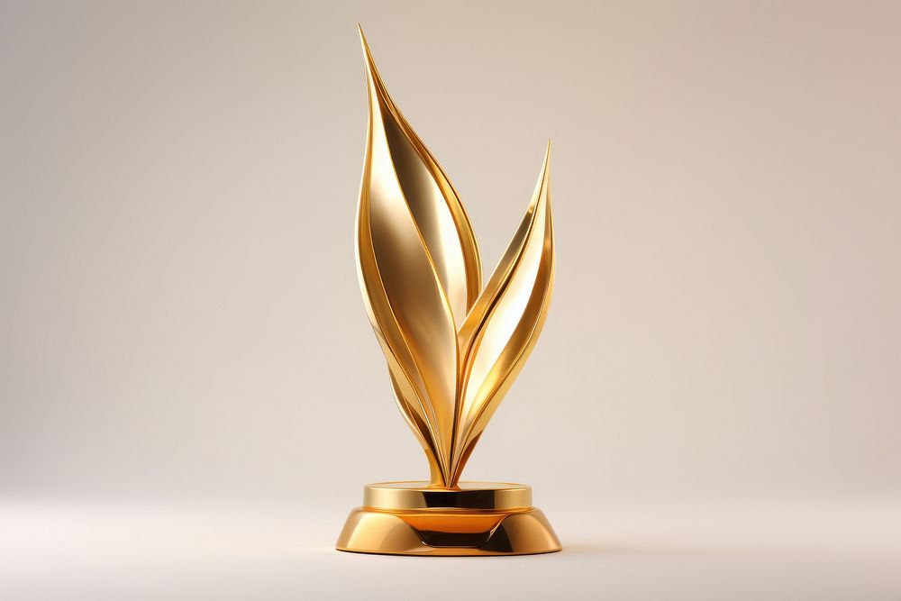 Golden award abstract trophy lighting wealth luxury.