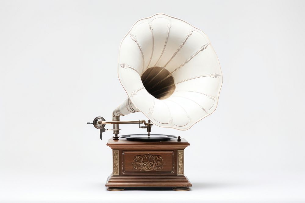 Gramphone white background technology gramophone.