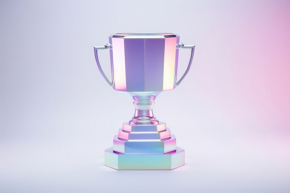 Holographic texture trophy achievement lighting success.