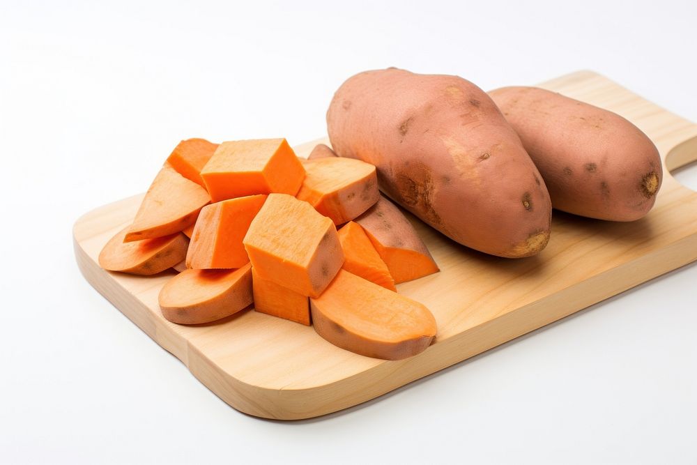 Japanese sweet potatoes with potatoes chop vegetable plant food.
