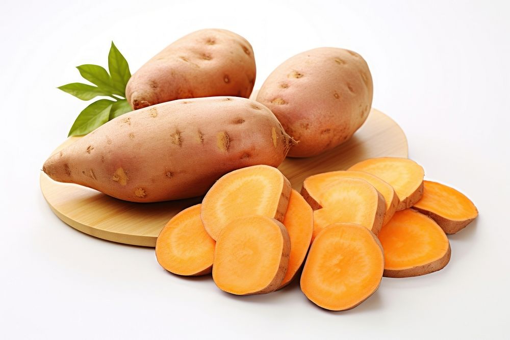 Japanese sweet potatoes with potatoes chop vegetable plant food.