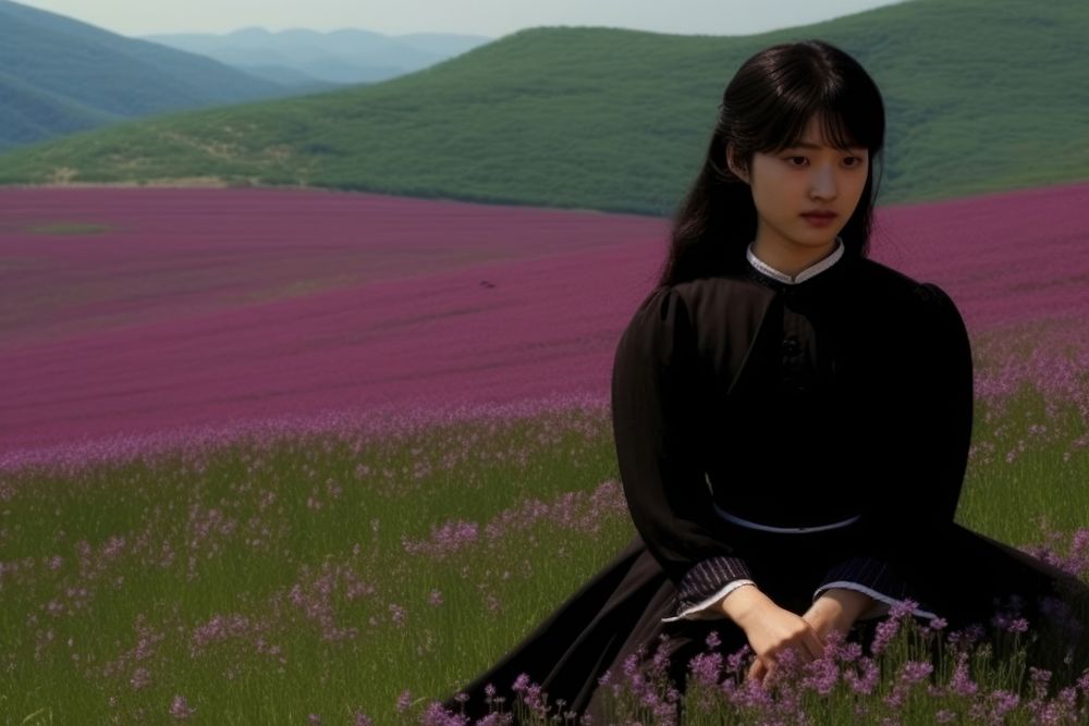 Korean flower field lavender.