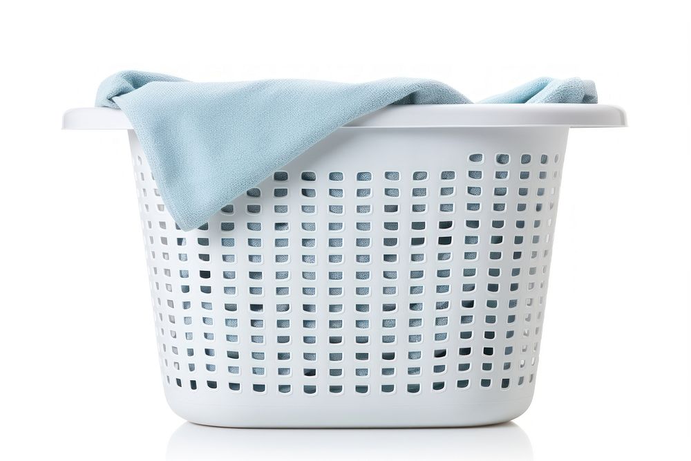 Laundry basket white background container cleaning.
