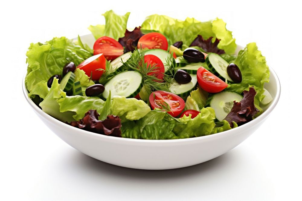 A salad in plate vegetable lettuce plant.