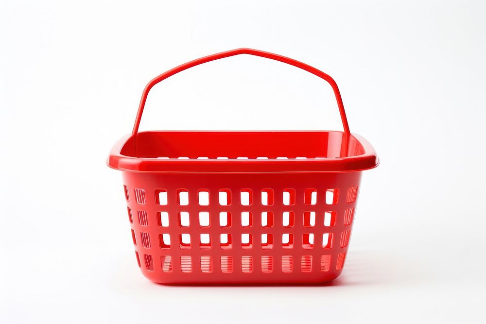 Shopping basket white background container plastic.