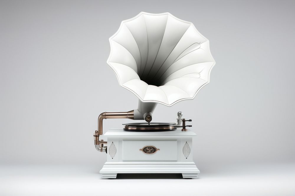 White gramphone technology gramophone radio.