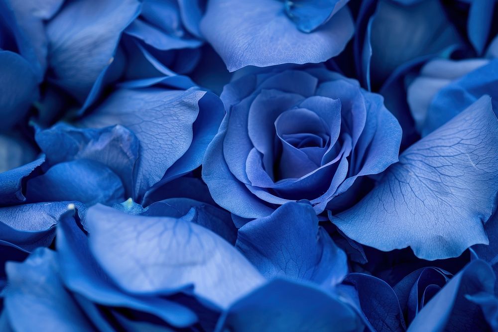 Blue rose petals flower plant inflorescence.