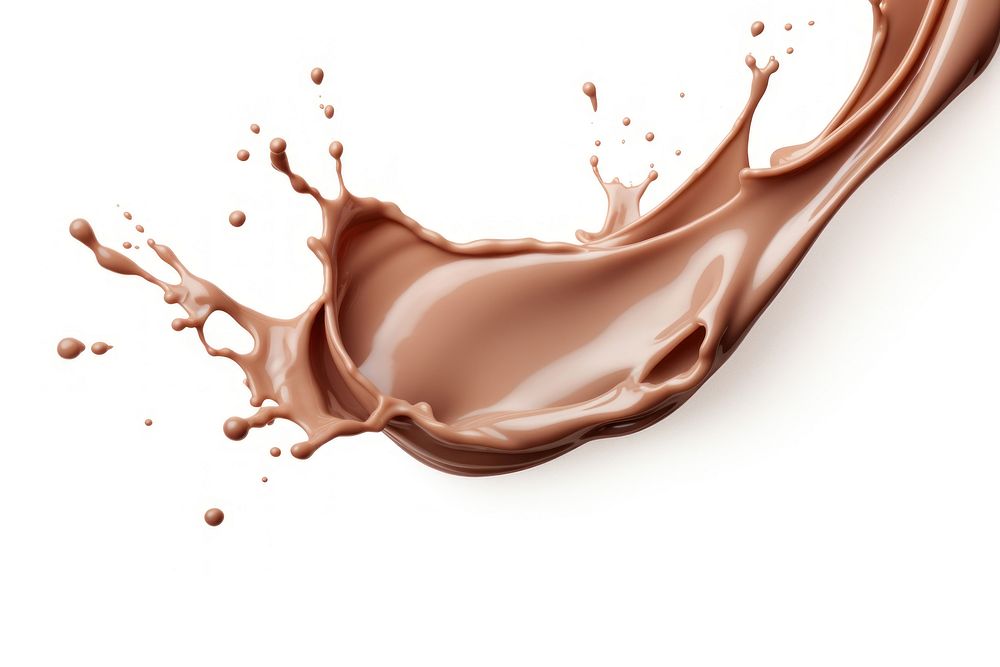 Chocolate milk white background refreshment splattered.