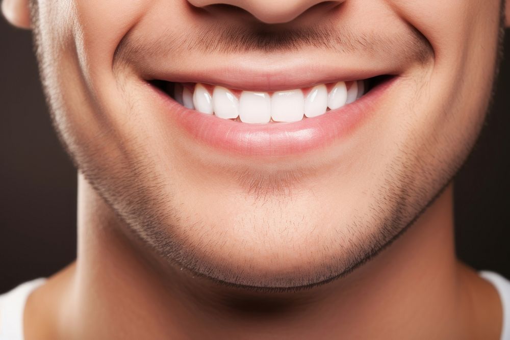 Smiling lips of man teeth adult smile.