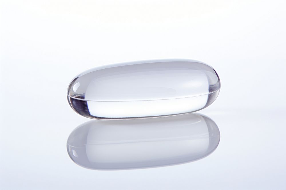 Pill pill glass white background.
