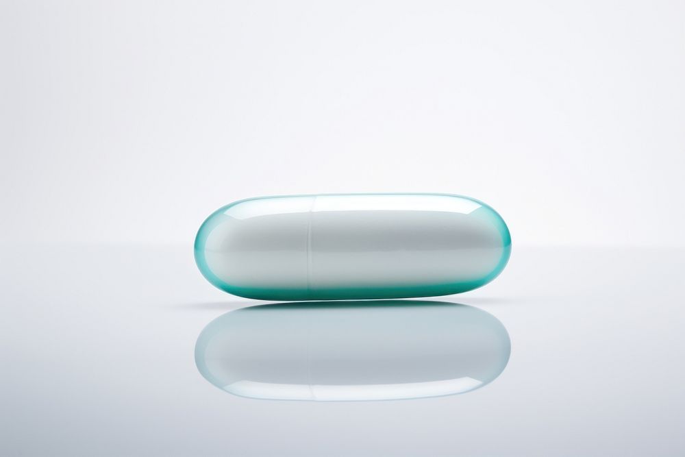 Pill pill capsule white background.