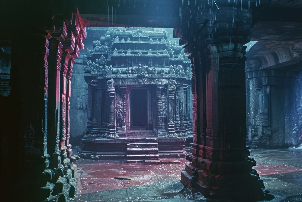 Hindu temple crypt spirituality architecture.