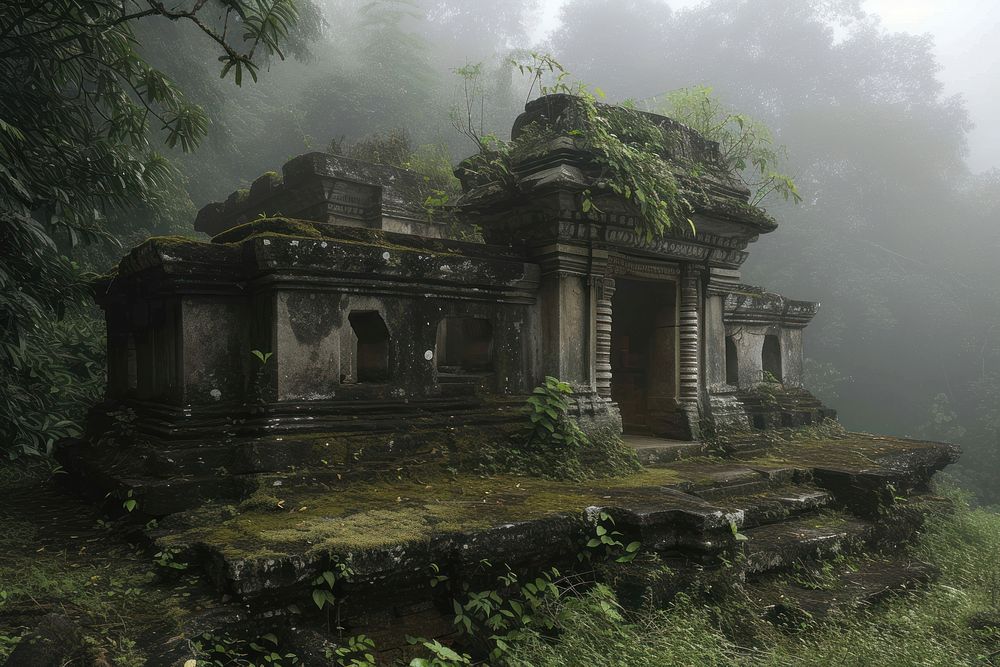 Temple in jungle outdoors nature plant.