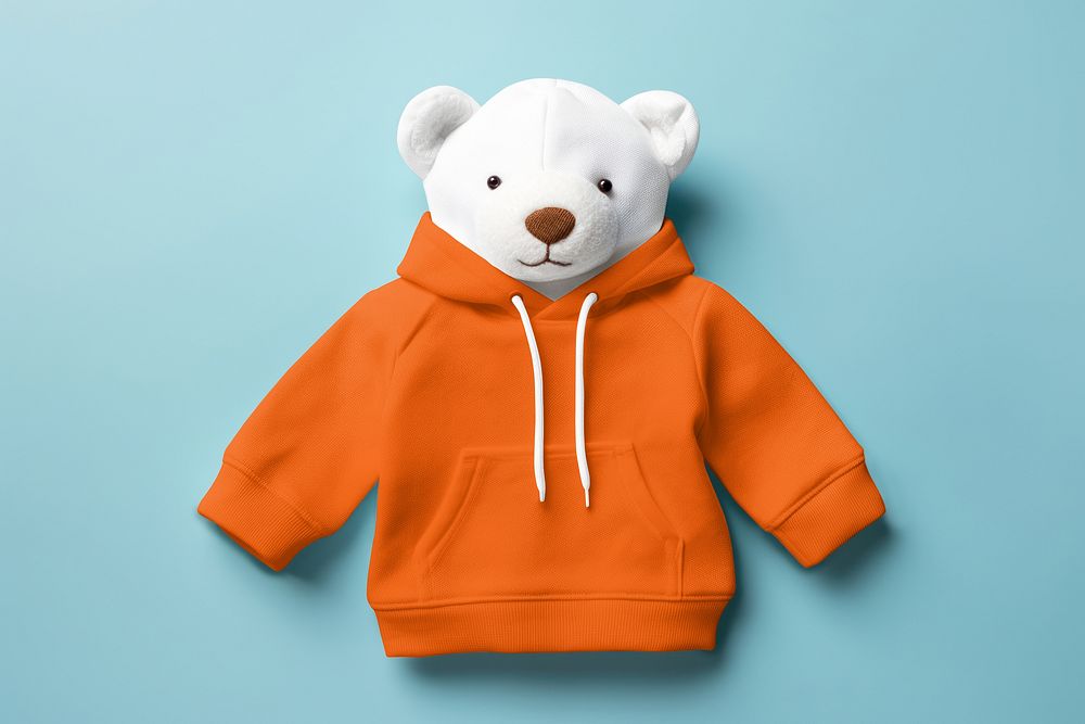 Kid's orange hoodie mockup psd