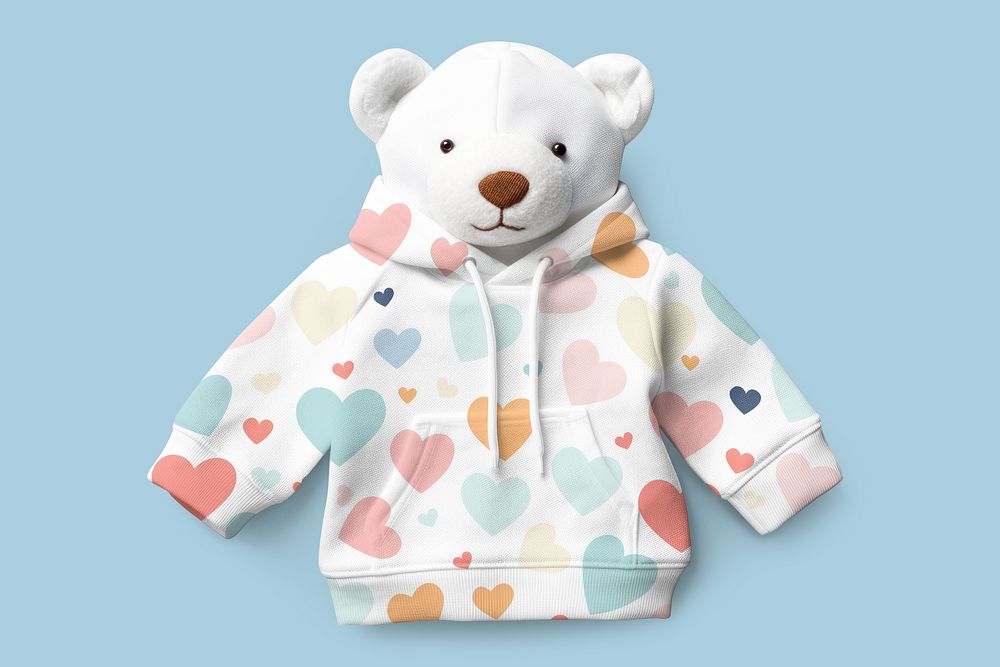 Teddy bear in cute hoodie