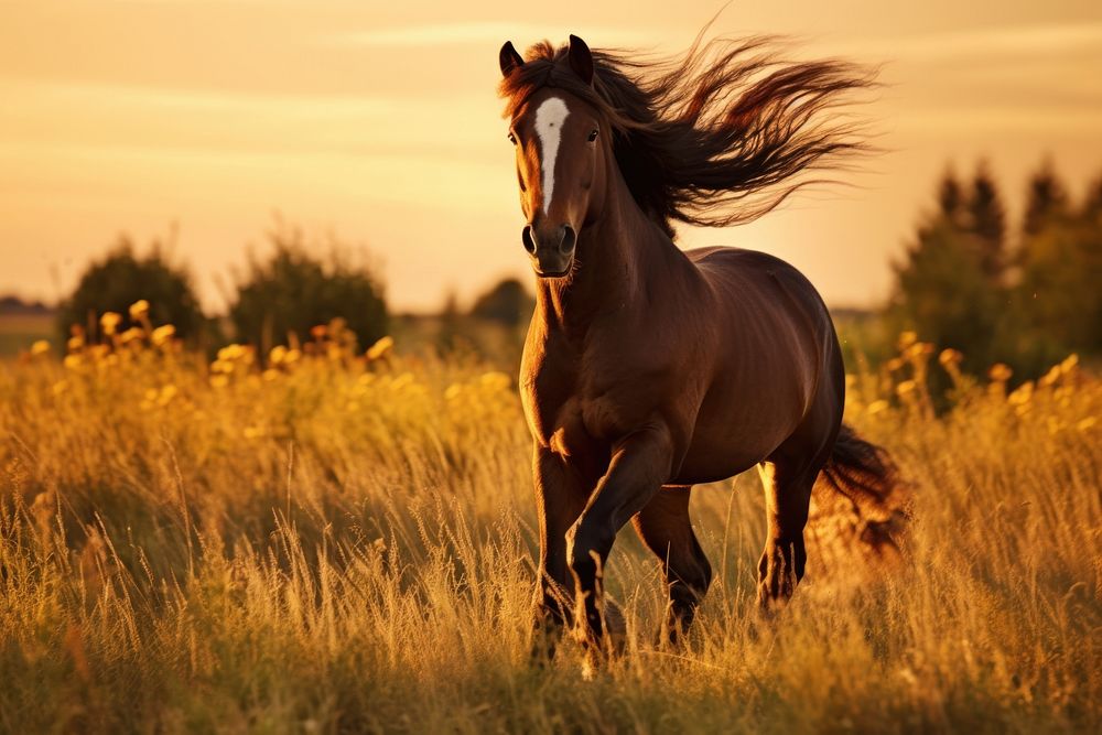 Thoroughbred stallion animal mammal sunset.
