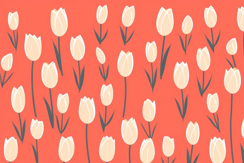  Tulip pattern backgrounds flower. AI generated Image by rawpixel.
