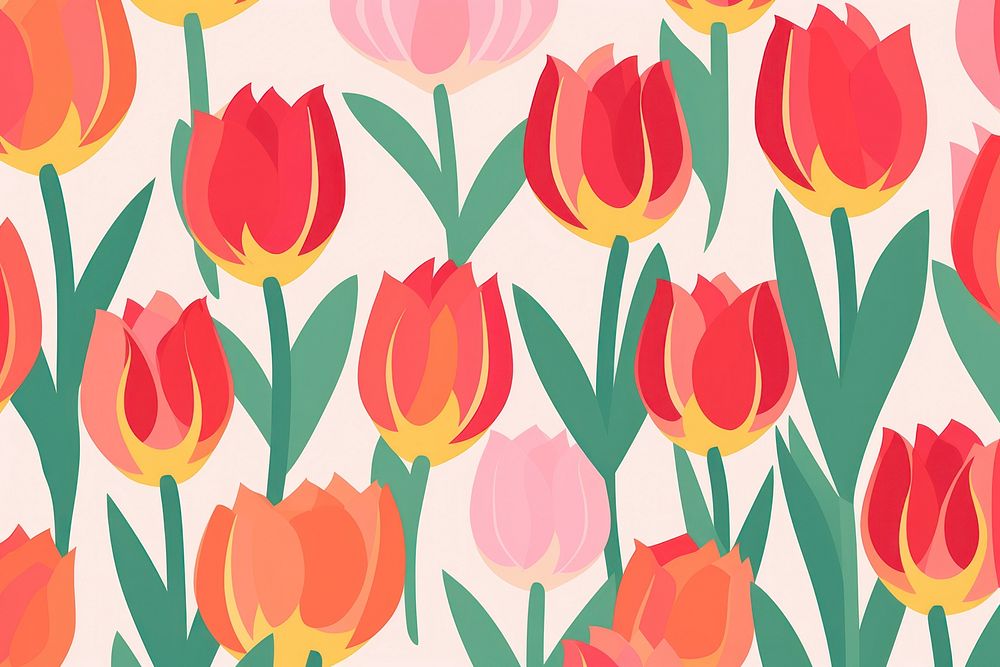  Tulip backgrounds pattern flower. AI generated Image by rawpixel.
