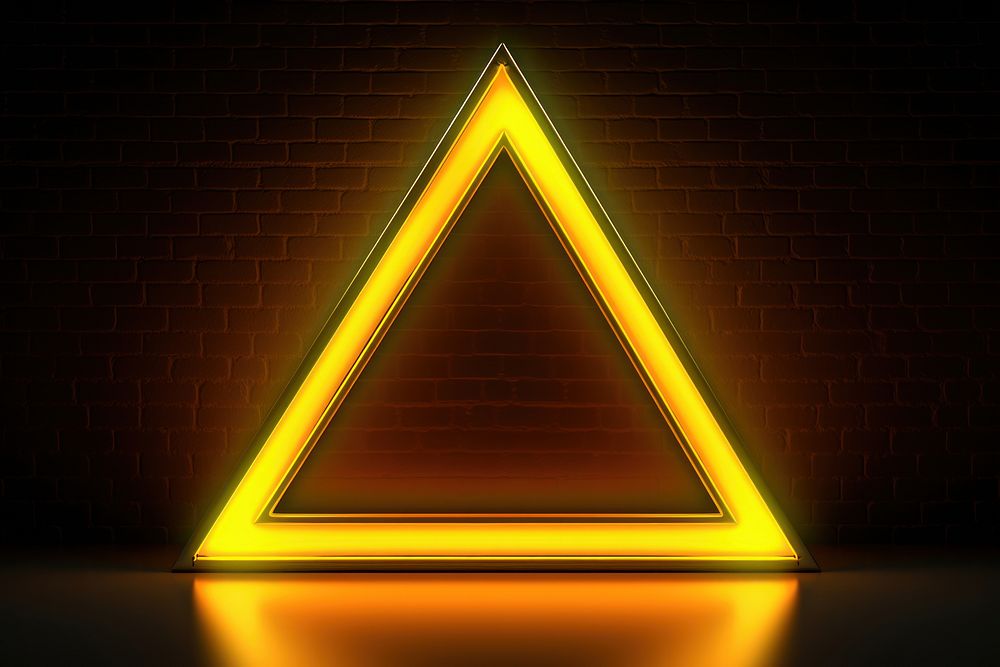 Yellow triangle neon background architecture illuminated protection. AI generated Image by rawpixel.