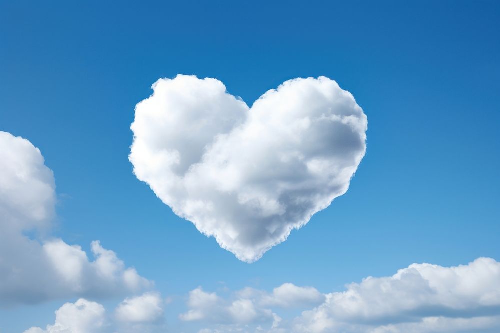 A altocumulus cloud in heart shaped sky outdoors nature.