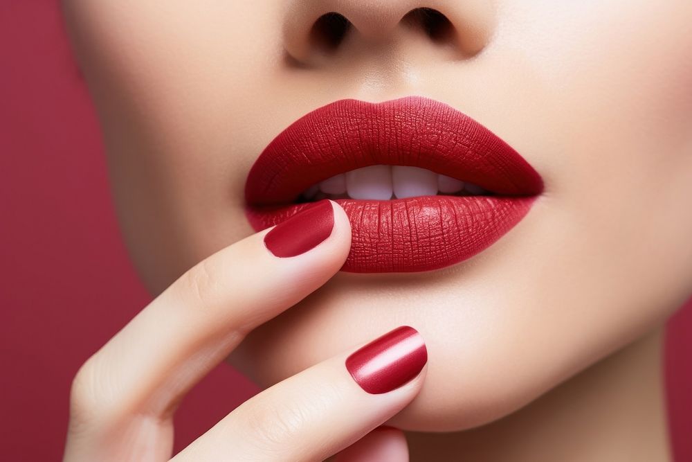  Lipstick cosmetics hand skin. AI generated Image by rawpixel.