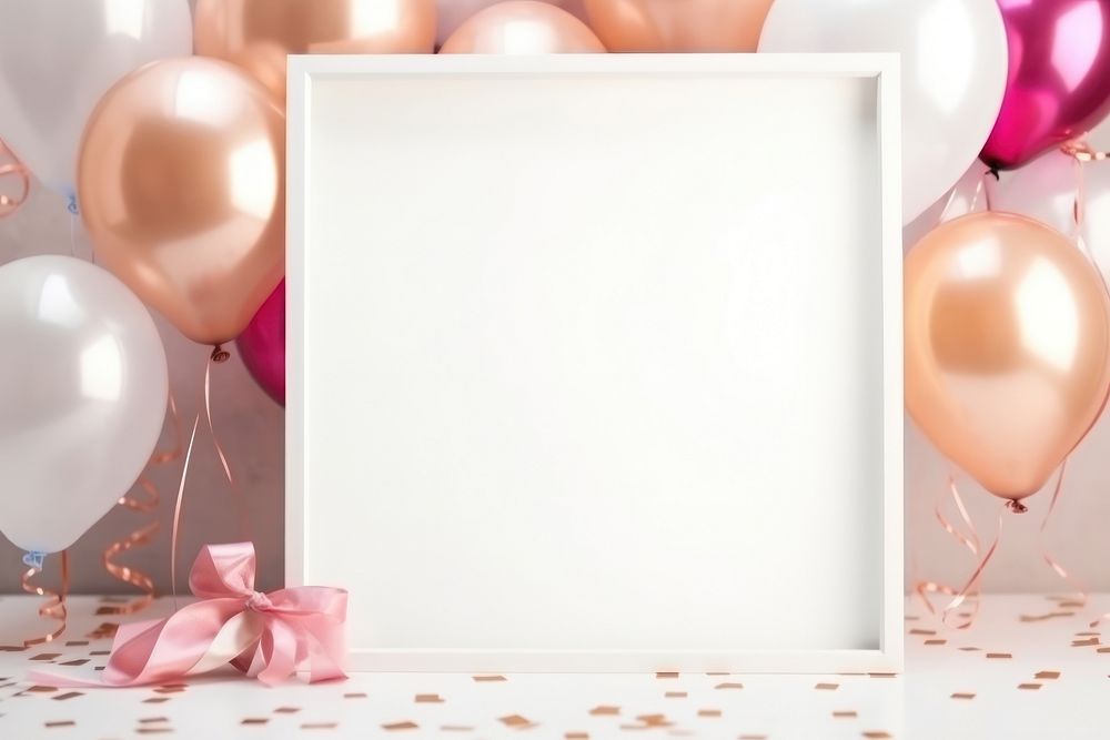  Frame decoration birthday balloon. AI generated Image by rawpixel.