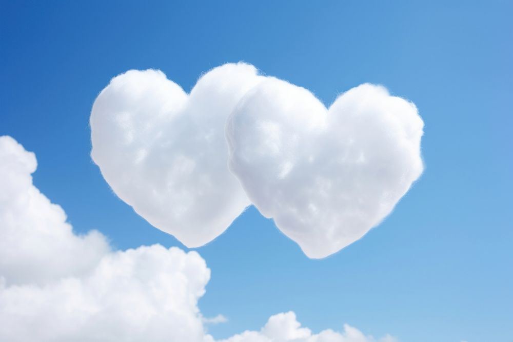 Heart shaped cloud sky outdoors.
