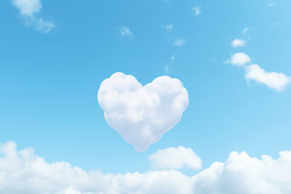 A lot of heart shaped as a cloud sky backgrounds outdoors.