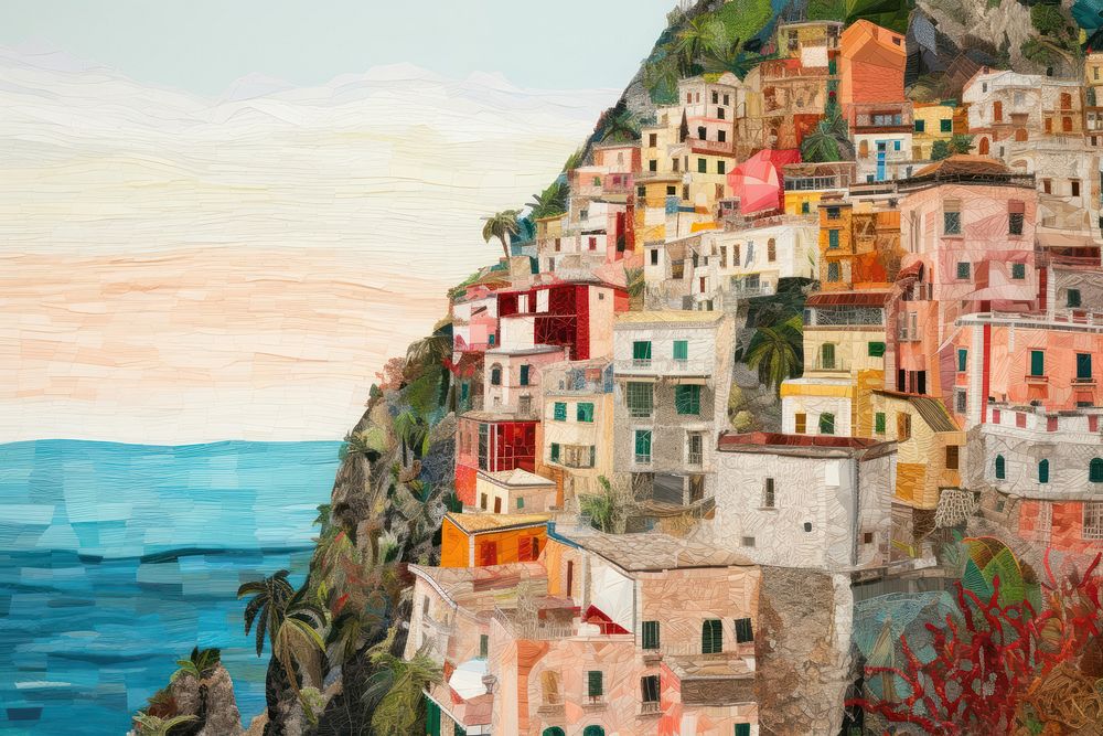 Amalfi coast landscape architecture coastline.