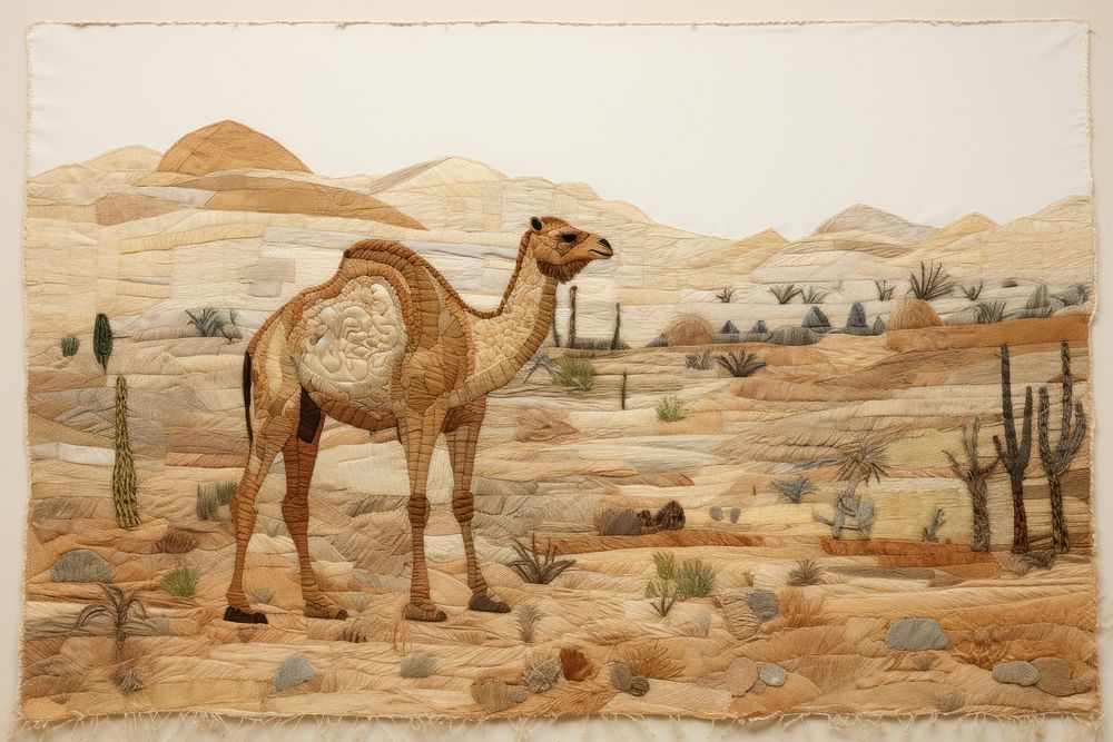 Camel in oasis desert landscape animal mammal.